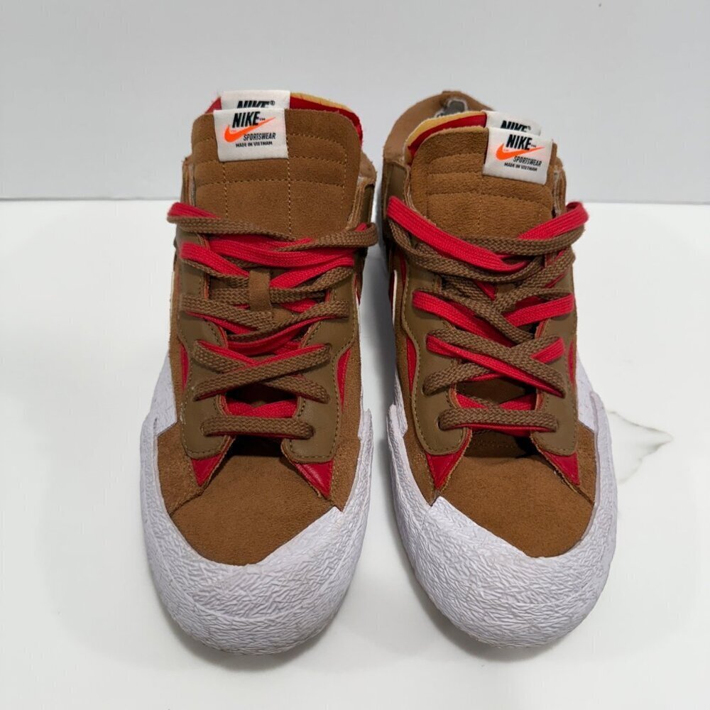 Nike Sacai Blazer Low British Tan Brown White Red DD1877-200 Mens Size 12 - Picture 9 of 12